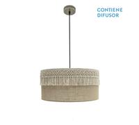Fabrilamp lampara colgante de con pantalla beige modelo ekaterina