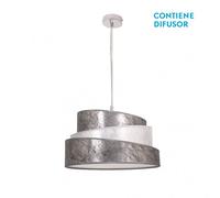 Fabrilamp lámpara colgante moderna plata y blanca 40 cm diámetro. 3x