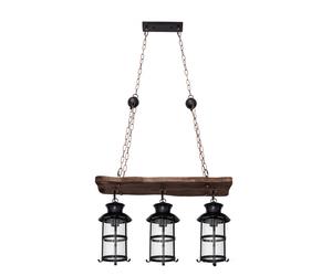Fabrilamp lampara colgante rustico cortijo 3xe27 marron