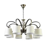 Fabrilamp lampara concordia 8xe14 cuero pantalla beis regx75x75