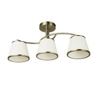Fabrilamp lampara de 3 luces lantanas cuero con pantalla