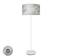 Abrila Moda Blanco/Ola Gris - Lámpara Pie Salón Moderno 1Xe27 40 Cm