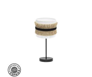 Fabrilamp lámpara de sobremesa angola 1xe14 negro/blanco-yute 17d