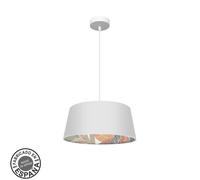 Abrila Tunez Blanco/Blanco-Estampado - Colgante Moderno 1Xe27 40 Cm