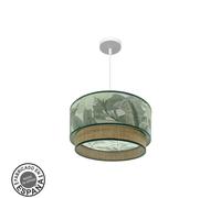 Fabrilamp lámpara de techo colgante congo 40d 1xe27 blanco/verde-natu