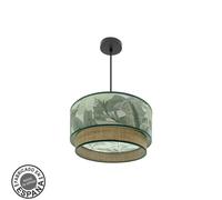 Fabrilamp lámpara de techo colgante congo 40d 1xe27 negro/verde-natur