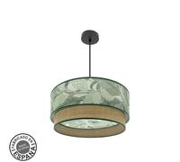 Fabrilamp lámpara de techo colgante congo 50d 3xe27 negro/verde-natur