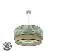 Fabrilamp lámpara de techo colgante congo 60d 3xe27 blanco/verde-natu