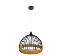 Fabrilamp lámpara de techo colgante gaston 1xe27 negro/natural 30d