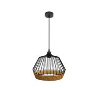 Fabrilamp lámpara de techo colgante hugo 1xe27 negro/natural 30d