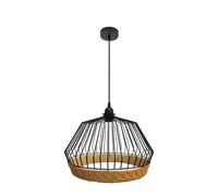 Fabrilamp lámpara de techo colgante hugo 1xe27 negro/natural 36d