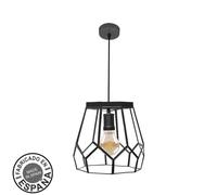 Fabrilamp lámpara de techo colgante lente grande 1xe27 negro