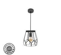 Fabrilamp lámpara de techo colgante lente pequeño 1xe27 negro