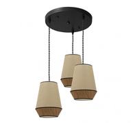 Fabrilamp lampara de techo modelo campana 3 luces saco/marron regulabl