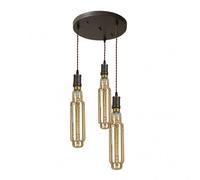 Fabrilamp lampara elio 3xe27 marron/ambar bombillas incluidas 24w 3000