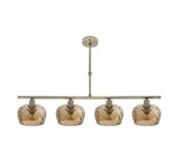 Fabrilamp lampara estela 4xe14 cuero regx75x13 cm culipas cristal ta