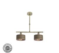 Fabrilamp lampara gilda 2xe14 cuero/madera oscura regx43x14 cm