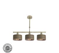 Fabrilamp lampara gilda 3xe14 cuero/madera oscura regx55x14 cm