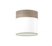 Fabrilamp pantalla cloe blanco/madera gris e14 (Ø14 x 14 cm)