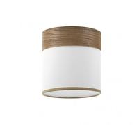 Fabrilamp pantalla cloe blanco/madera oscura e14 (Ø14 x 14 x 14 cm),