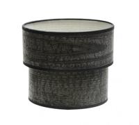Fabrilamp pantalla de mesa de madera negra double smile e14 (18 x 16 x