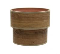 Fabrilamp pantalla de mesa de madera oscura double smile e14 (18 x 16