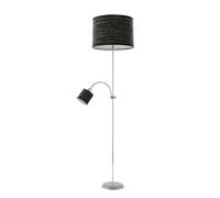 Fabrilamp pie de salon armonia 1xe27 1xe14 plata-madera negra c/lector