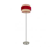 Fabrilamp pie de salon reyes 1xe27 niquel/natural-rojo 160x40x40 cm