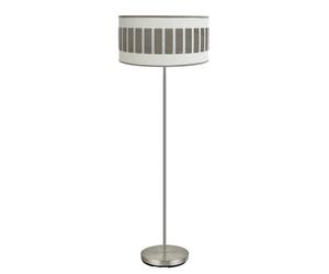 Fabrilamp pie salon ivanna 1xe27 niquel/blanco-madera gris 163x40x40 c