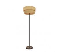 Fabrilamp pie salon marron con pantalla en color madera doble smile