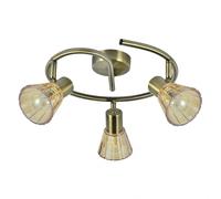 Fabrilamp plafon circular de 3 focos modelo cooper cuero-cristal