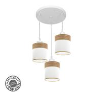 Fabrilamp plafon cloe 3xe27 blanco/blanca-madera clara regx42x42 cm