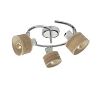 Fabrilamp plafon nando 3xe14 cromo-blanco/mad.clara focos orientables