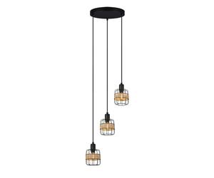 Fabrilamp plafon zenda 3xe14 forja/ratan regx25x33 cm
