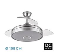 FABRILAMP PREMIUM Ventilador Dc Matanuska 72w 6120lm Niq Bluethooth 32/47x55/108d.3 Aspas Desp.6 Vel.3 Color.. Incluye mando a distancia y dos tijas de 12.5 y 25 centímetro Productos originales