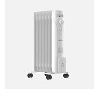 Fabrilamp Radiador de Aceite DUNCAN 1500W Blanco - 7 Elementos, 3 Potencias (600/900/1500W), Termostato, Antivuelco, Ruedas y Recogecable - 60,5x34x24,5 cm