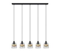 Fabrilamp regleta burano 5xe14 forja/ratan regx94x12 cm