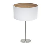 Fabrilamp sobremesa tatiana 1xe27 niquel/blanco-mad.clara 63x30x30 cm