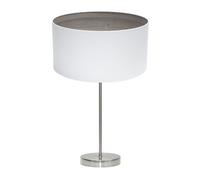 Fabrilamp sobremesa tatiana 1xe27 niquel/blanco-mad.gris 63x30x30 cm