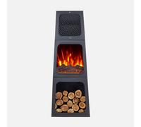 Chimenea Eléctrica Abrila CORNELIUS 1800W Negro Piramidal Efecto Llama LED