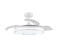 FABRILAMP TODOLAMPARA - VENTILADOR DE TECHO LUZ LED DC DANI BLANCO ASPAS DESPLEGABLES 108D 6 VELOCIDADES REMOTO+TEMPORIZA+MEMORIA