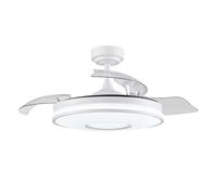 FABRILAMP TODOLAMPARA - VENTILADOR DE TECHO LUZ LED DC DANI BLANCO ASPAS DESPLEGABLES 108D 6 VELOCIDADES REMOTO+TEMPORIZA+MEMORIA