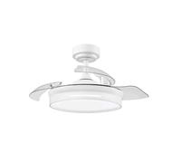 FABRILAMP TODOLAMPARA - VENTILADOR DE TECHO LUZ LED DC MICENAS MINI BLANCO ASPAS DESPLEGABLES 91D 6 VELOCIDADES REMOTO+TEMPORIZA+MEMORIA