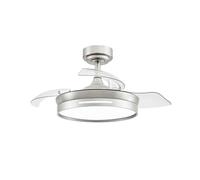 FABRILAMP TODOLAMPARA - VENTILADOR DE TECHO LUZ LED DC MICENAS MINI NIQUEL ASPAS DESPLEGABLES 91D 6 VELOCIDADES REMOTO+TEMPORIZA+MEMORIA