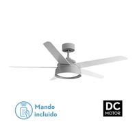 Fabrilamp ventilador 25w dc gris lebeche 5 aspas rev. blanca/haya 6 ve