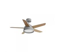FABRILAMP Ventilador 25w Dc Gris Lebeche 5 Aspas Rev. Blanca/haya 6 Vel. 3000-4000-6000k 132d Remoto,memoria Y Temporizador