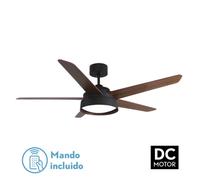 Fabrilamp ventilador 25w dc marron lebeche 5 aspas rev. nogal/roble 6