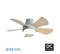 Fabrilamp ventilador 25w dc verde gregario 5 aspas rev. blanca/haya 6