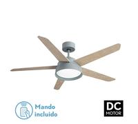 Fabrilamp ventilador 25w dc verde lebeche 5 aspas rev. blanca/haya 6 v