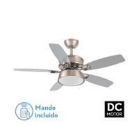 Fabrilamp ventilador 30w dc braw niquel 5 aspas plata/haya 6 vel. 3 co